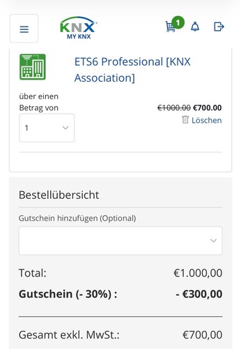 Knx ets6 gutschein für - knx,